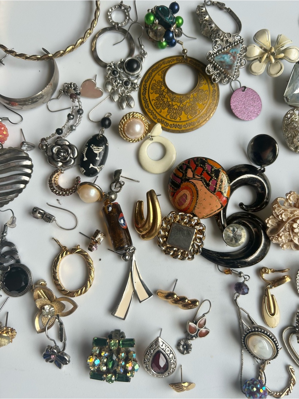 VTG Single Earring Lot Sterling Silver Plated Signed Costume Jewelry Craft DIY - Picture 7 of 9